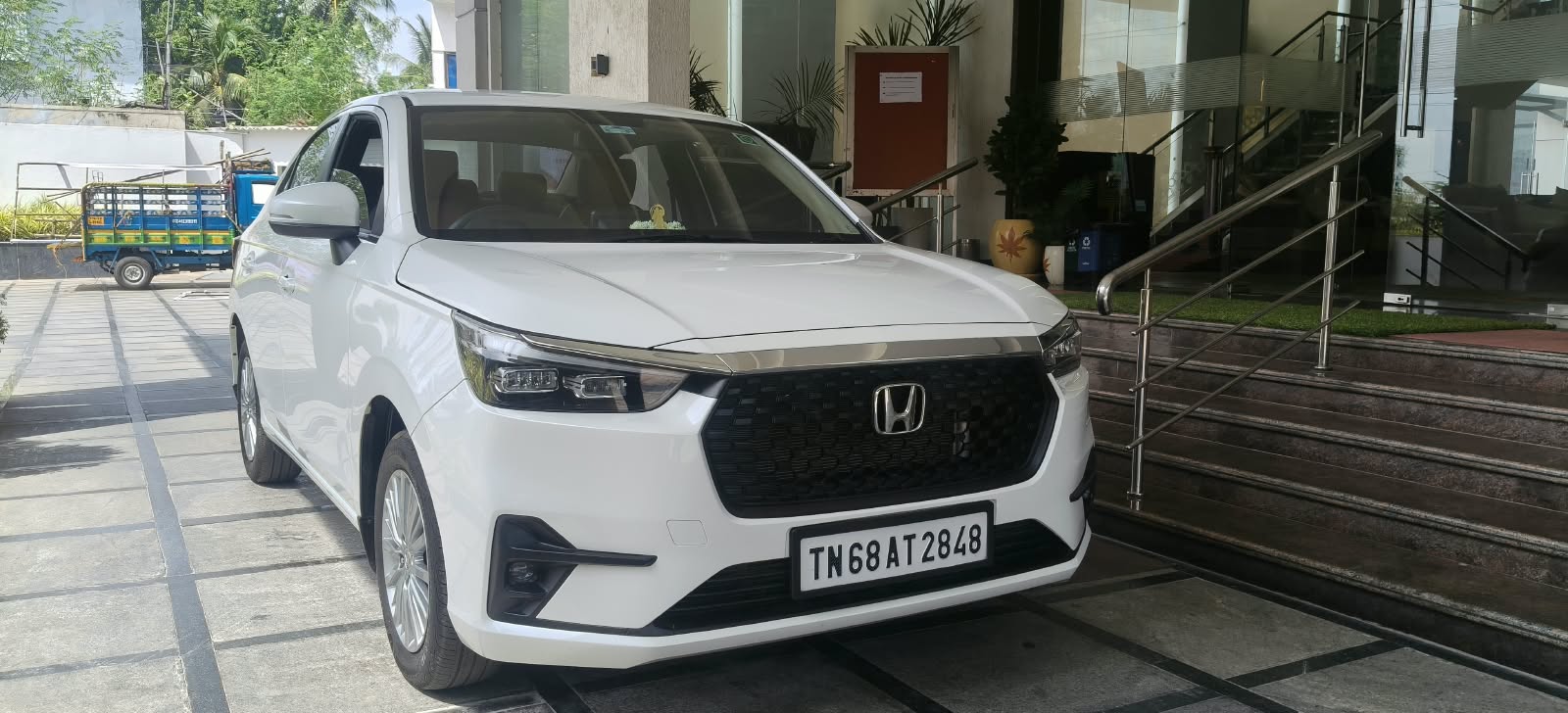 Our Honda Amaze at pickup